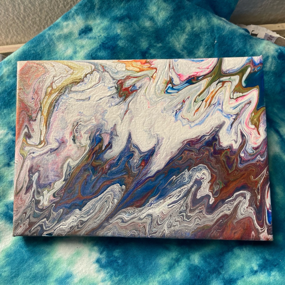 Handmade Original Abstract Fluid Paint Pour Art